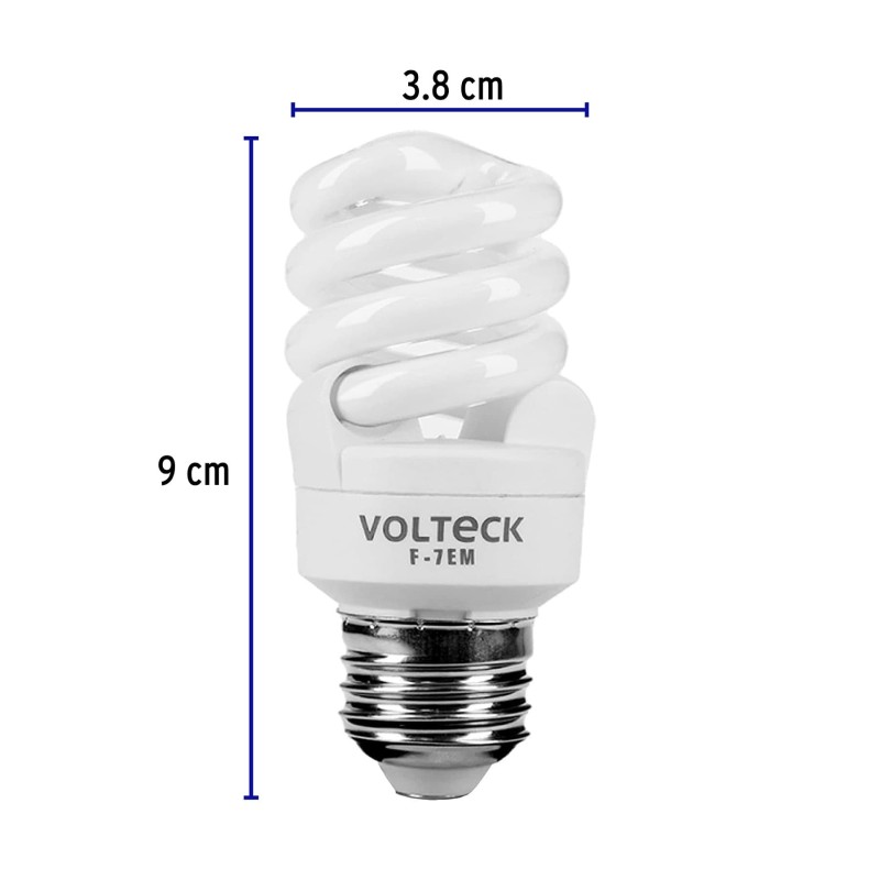 Lámpara espiral mini T2 7 W luz de día en blíster