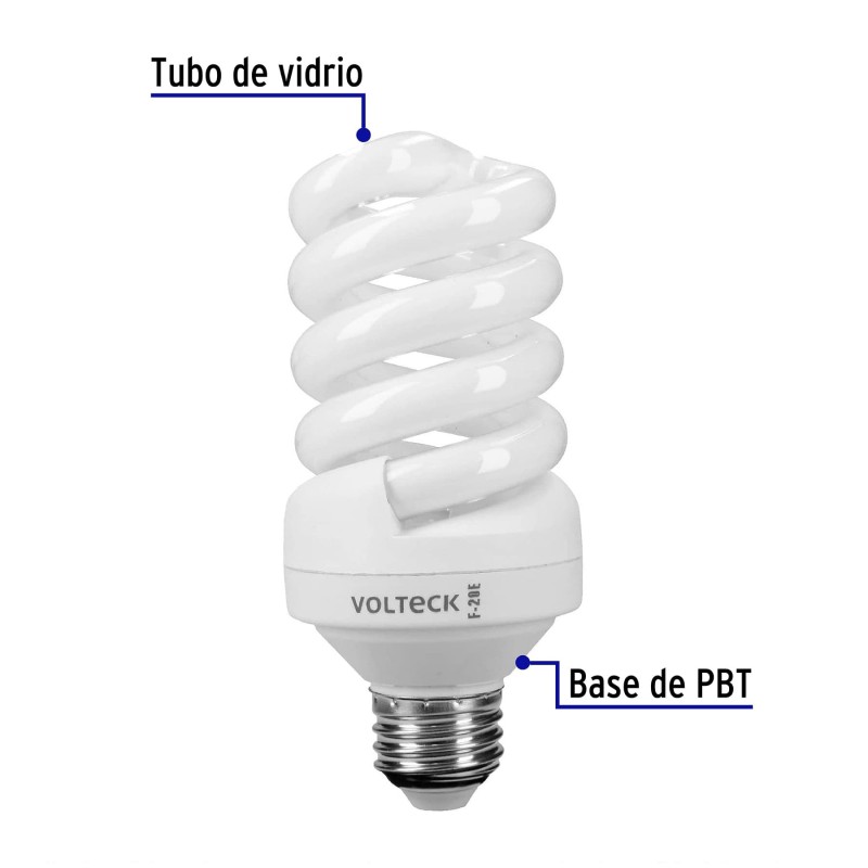 Lámpara espiral T4 20 W luz de día en blíster