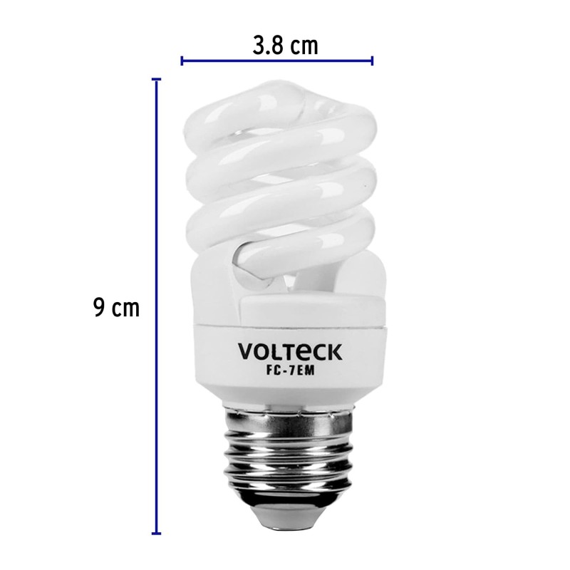 Lámpara espiral mini T2 7 W luz cálida en blíster