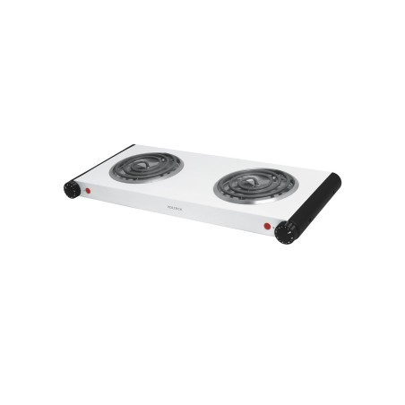 Parrilla eléctrica 2 quemadores en espiral, blanca