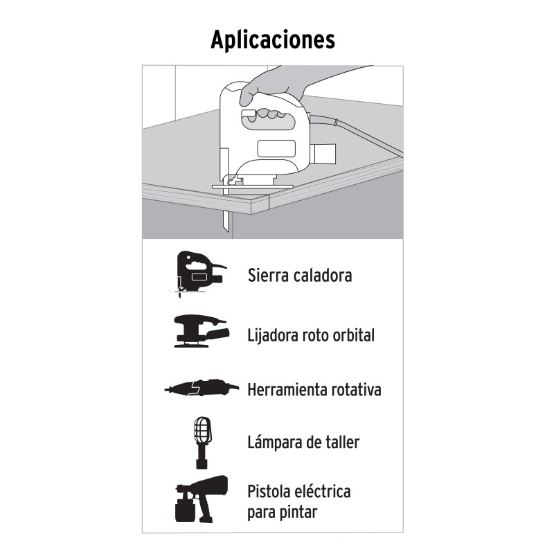 Extensión eléctrica de uso rudo 8 m 2x16 AWG
