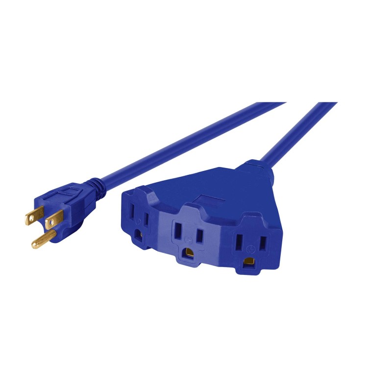Extensión triple uso rudo 8 m tipo abanico 3x16 AWG