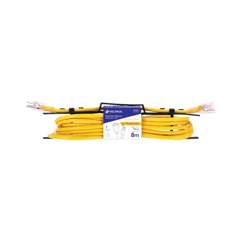 Extensión reforzada aterrizada 8 m 3x14 AWG