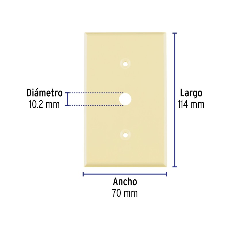 Placa de ABS para atenuador, Standard, marfil