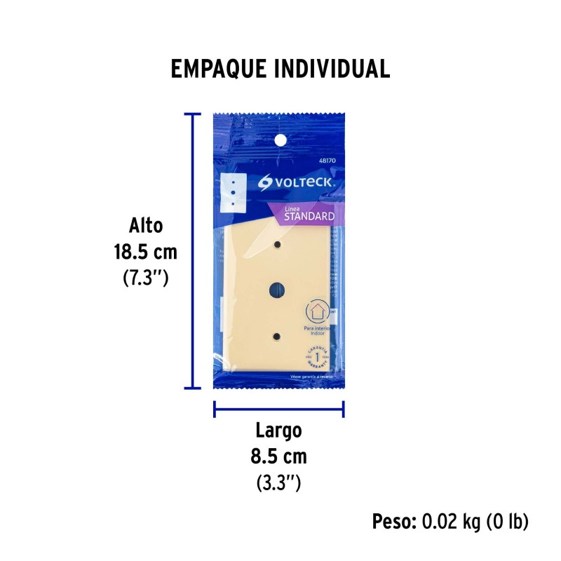 Placa de ABS para atenuador, Standard, marfil