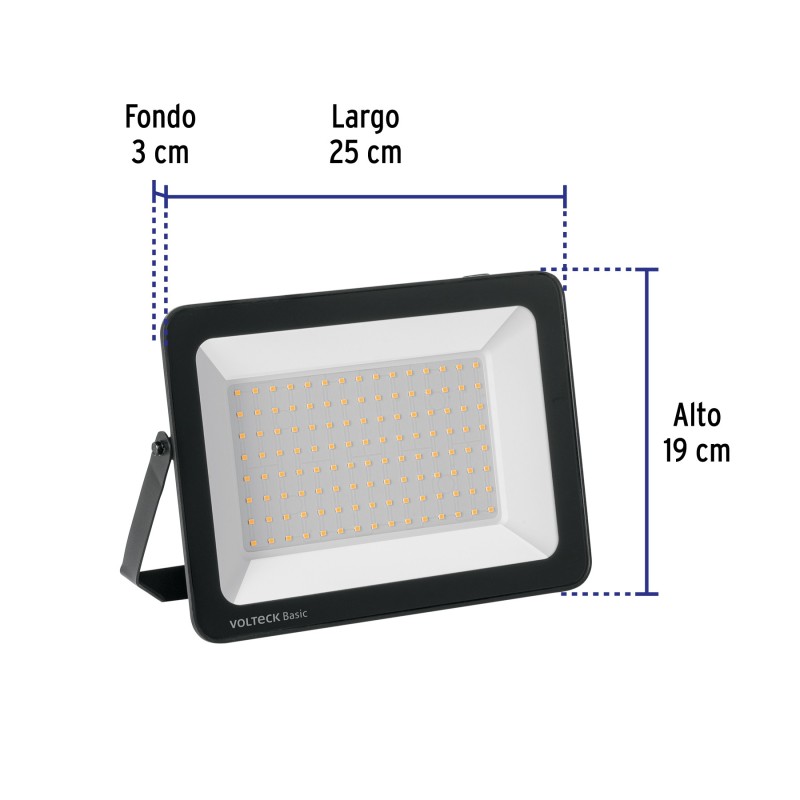 Reflector LED para exteriores 100W 3000K, VOLTECK BASIC