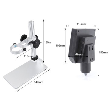 Microscopio Digital 600x 3.6MP Portátil Con 4.3" HD