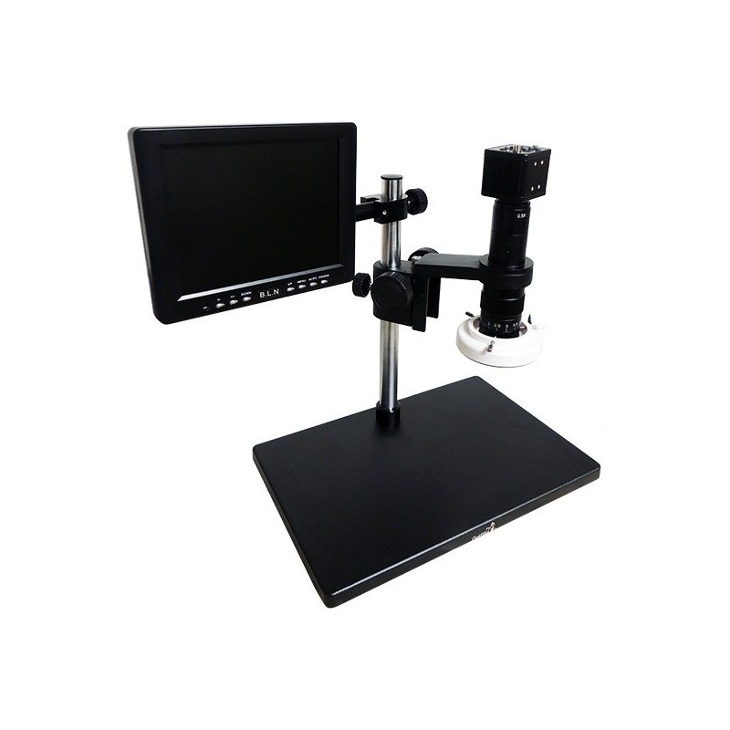 Microscopio Digital 2MP con pantalla, lampara y base metalica grande