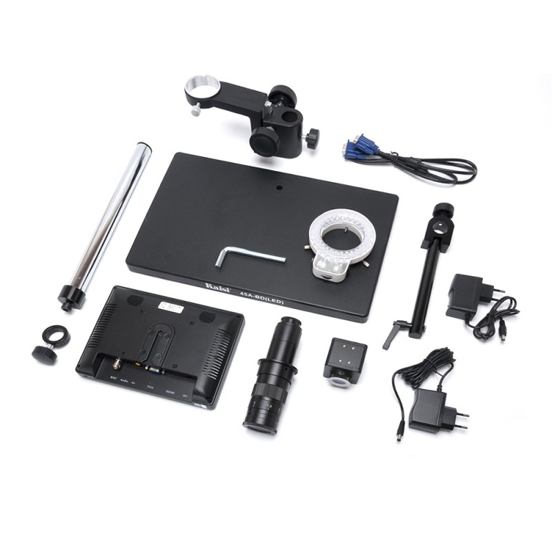 Microscopio Digital 2MP con pantalla, lampara y base metalica grande