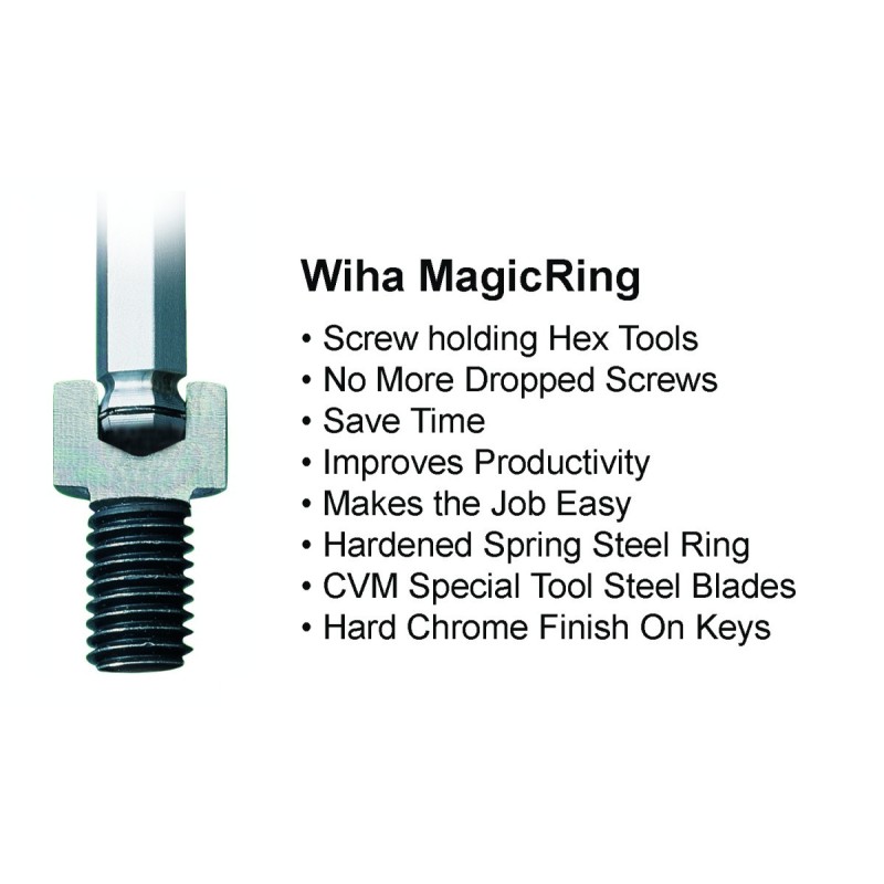 MagicRing® Screw Holding Ball End Hex L-Key Metric 9 Piece Set