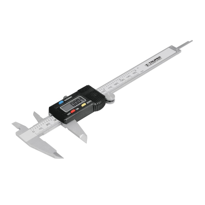 Calibre Vernier, calibrador digital con pantalla LCD extra grande para  medir pasos de profundidad interiores y exteriores (negro)