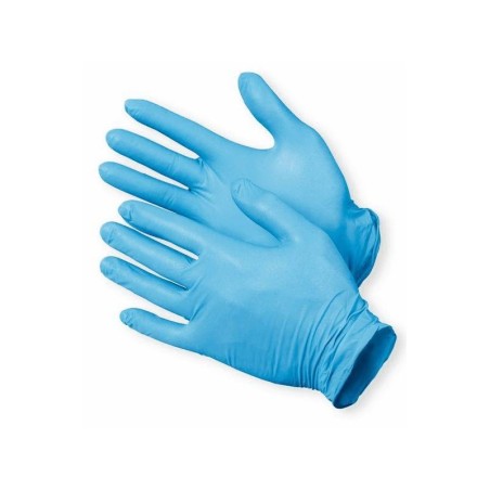 Caja de 100 Guantes de nitrilo, desechable, azul, mediano.