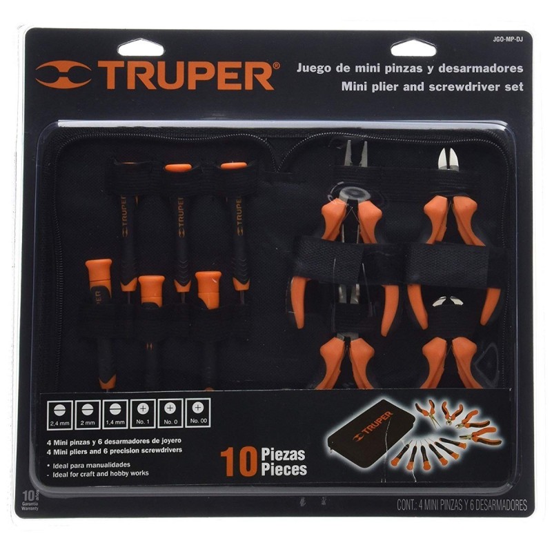 Juego de pinzas y desarmadores para electrónica