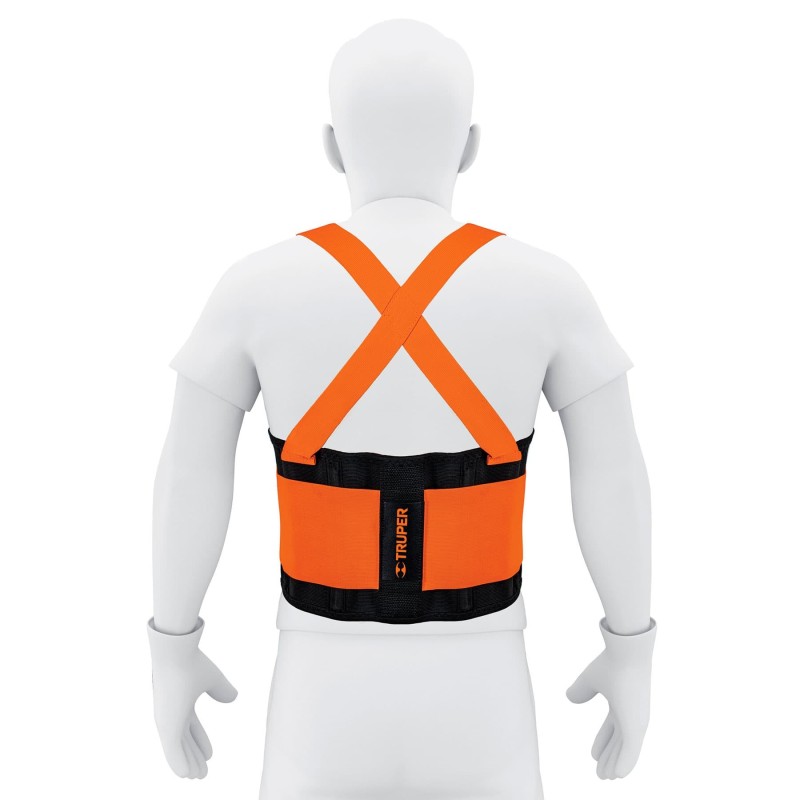 Faja lumbar de alta visibilidad con reflejantes, naranja