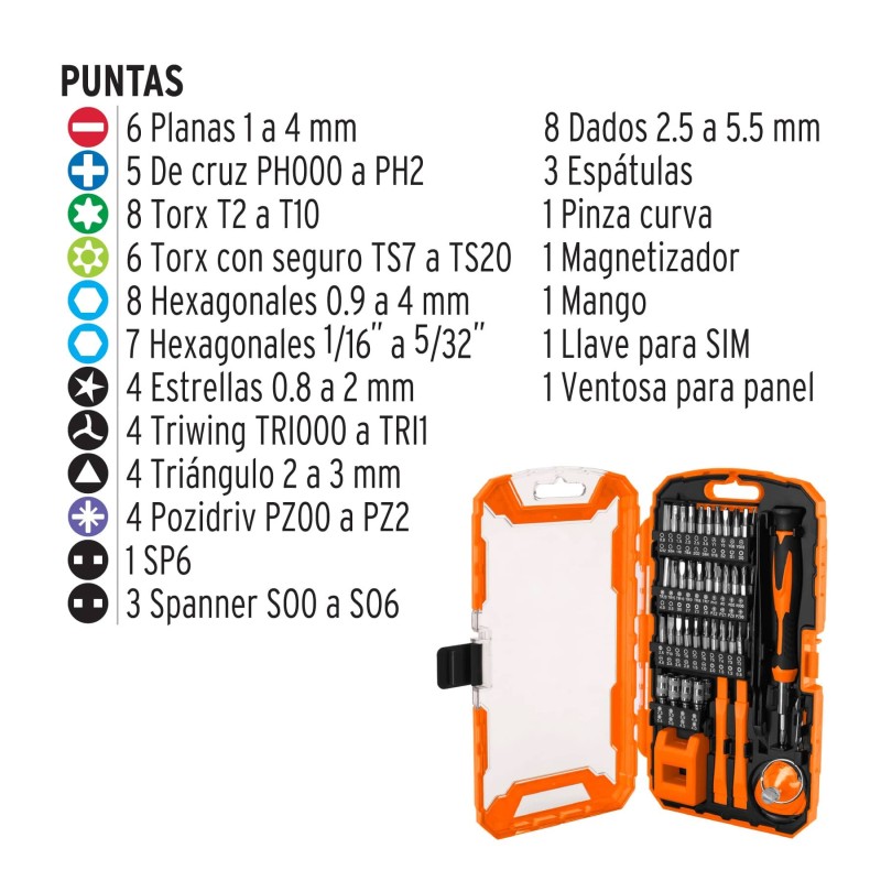 Juego para reparación de electrónica (77 piezas)