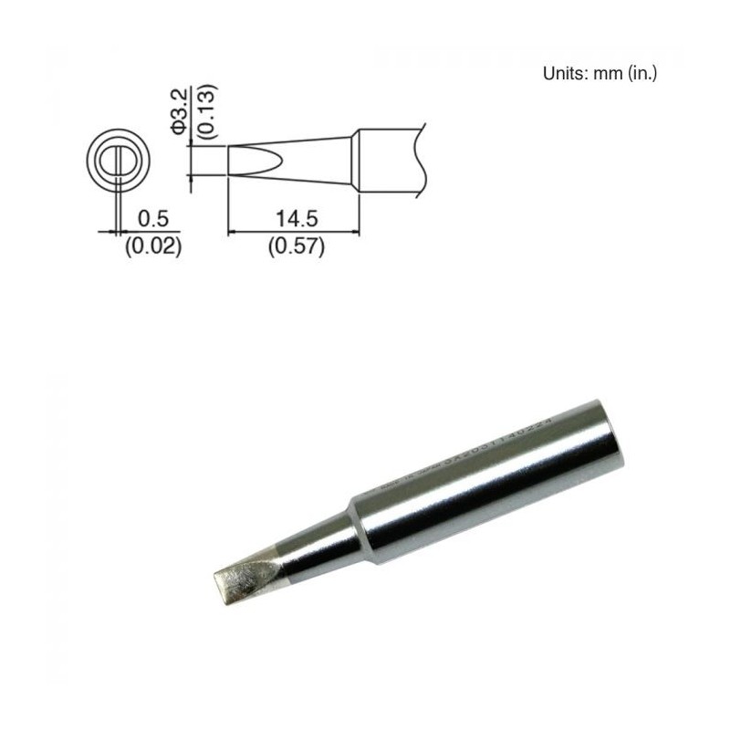 Punta cincel 3.2mm Hakko T18-D32