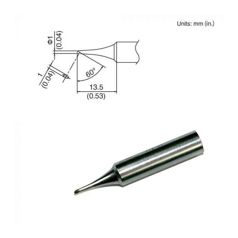 Punta biselada 1.0mm Hakko T18-C1