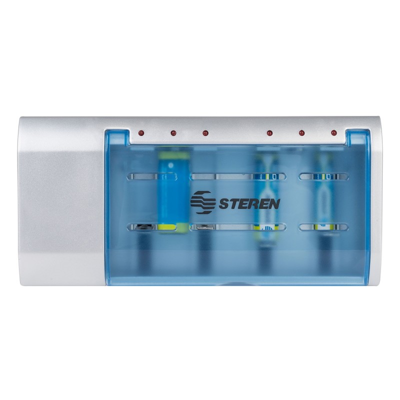 Cargador de pilas "AA, AAA, C, D y 9V" (no incluye pilas)