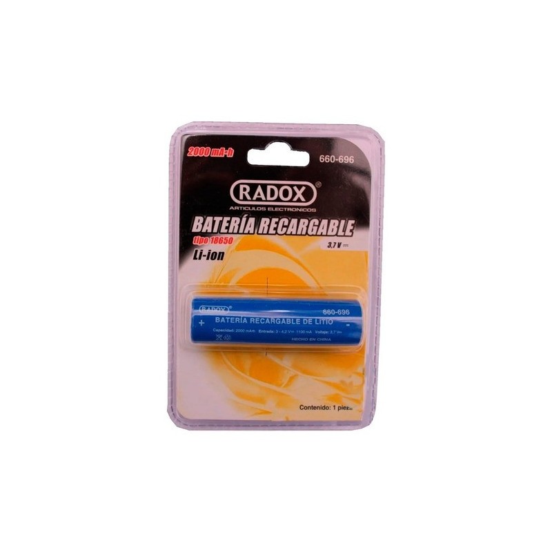 Batería recargable 18650  3.7V  2000mAh