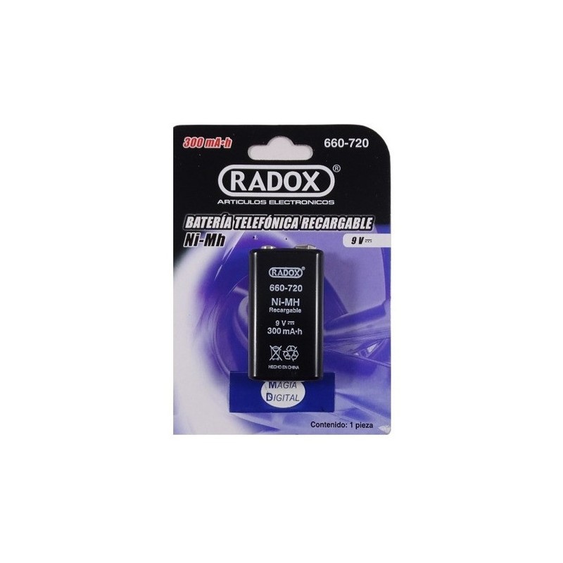 Batería recargable de 9V