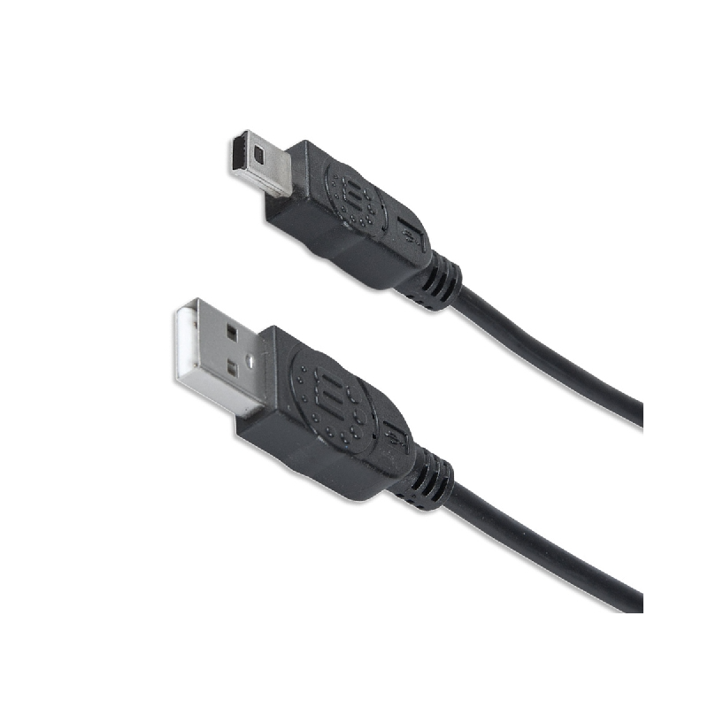 CABLE USB 2.0 A MACHO / MINI 5 PINES NEGRO 1.8 MTS