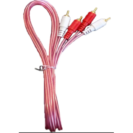 Cable para audio rojo transparente 1.8m