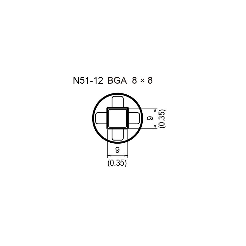 Boquilla para aire caliente 8 x 8 mm Hakko N51-12