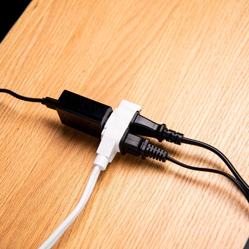 Extensión eléctrica doméstica con clavija plana, 4m, blanca