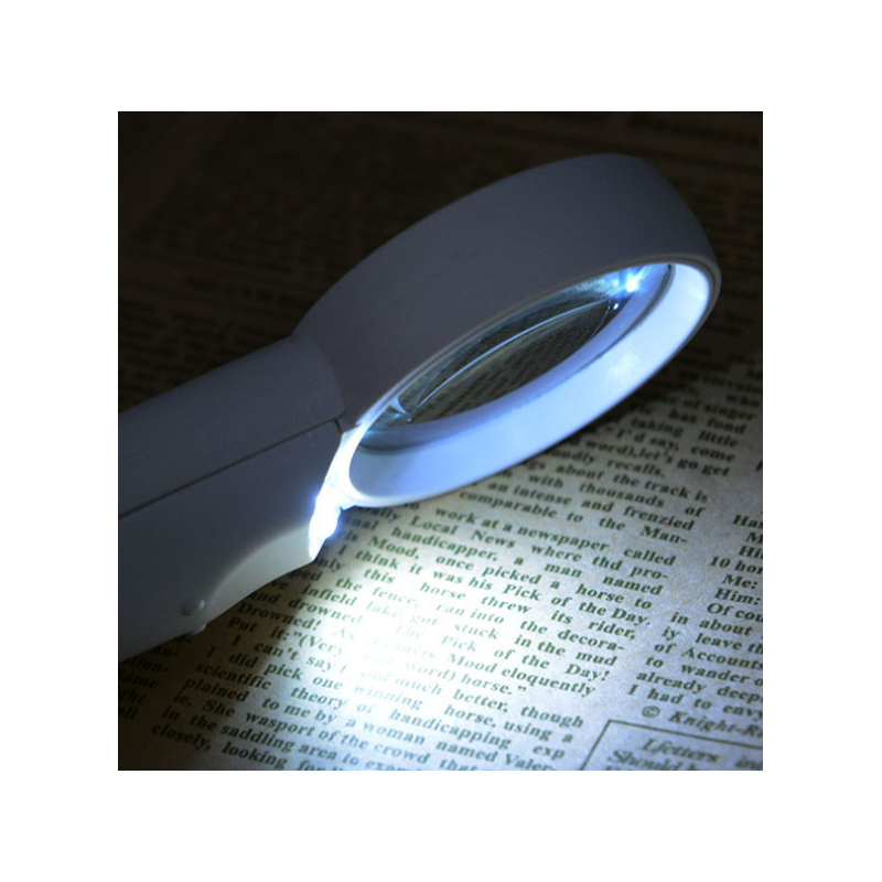 Lupa con mango de plástico y luz LED