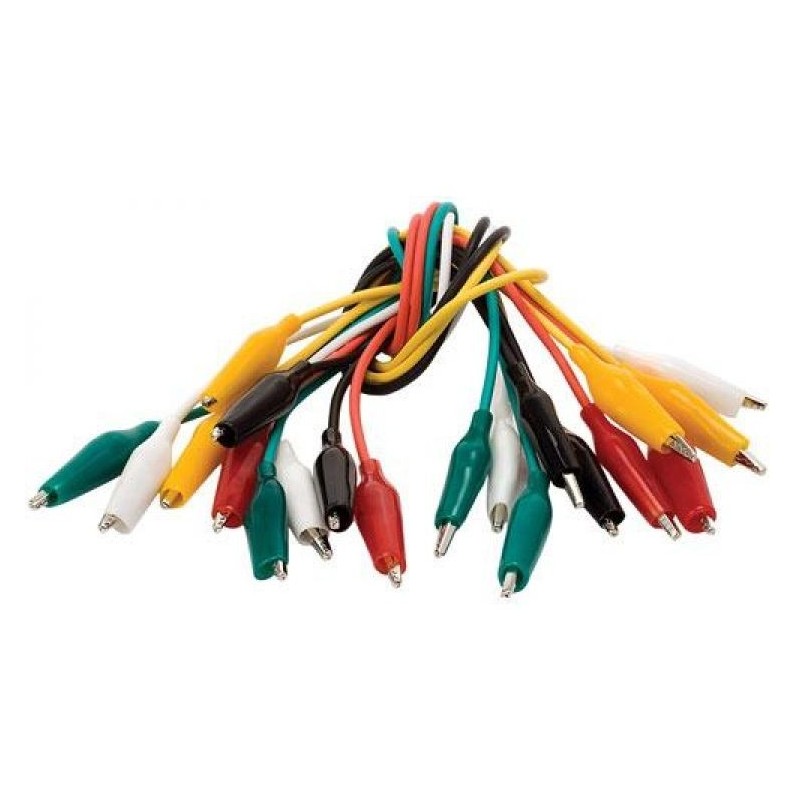 Juego de 10 cables con caimanes chicos