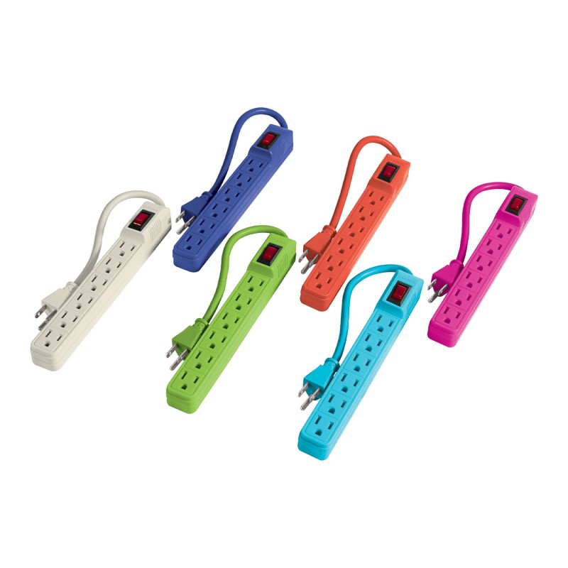 Multicontacto 16 AWG doméstico 6 entradas