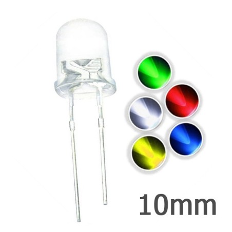 Diodo LED 10mm (transparente) Luz de Color
