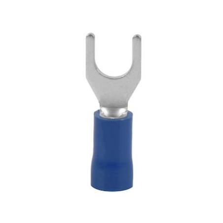 Terminal tipo U 1/4", calibre 14 - 16, con aislante azul