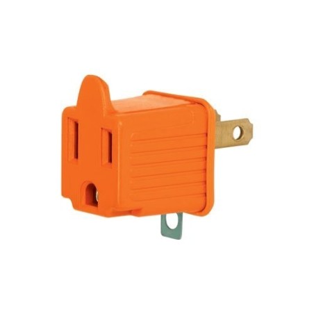 Adaptador enchufe AC de tierra (naranja)
