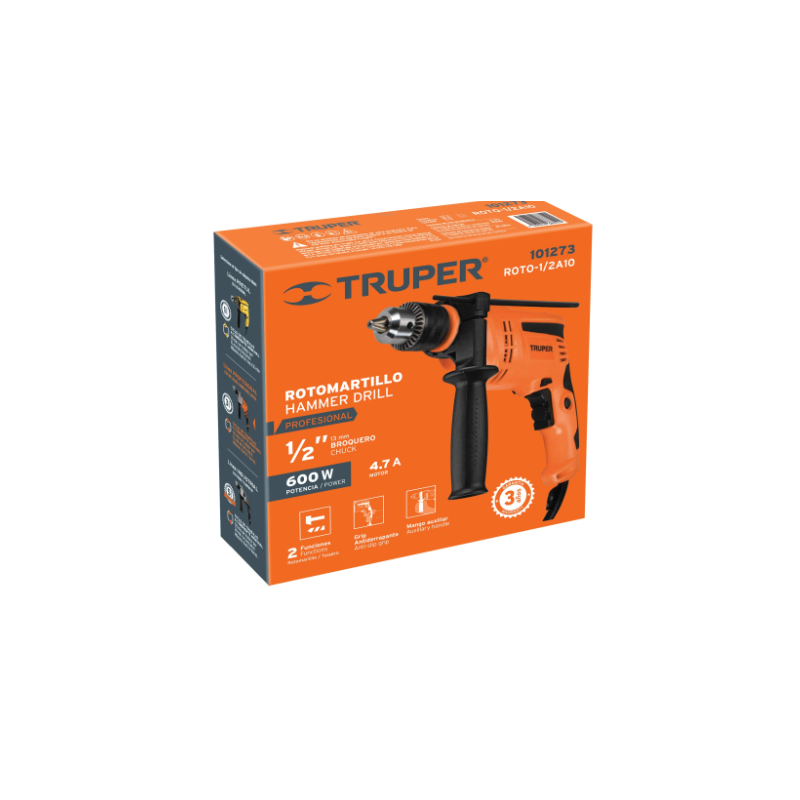 Rotomartillo 1/2" 600 W, profesional, Truper
