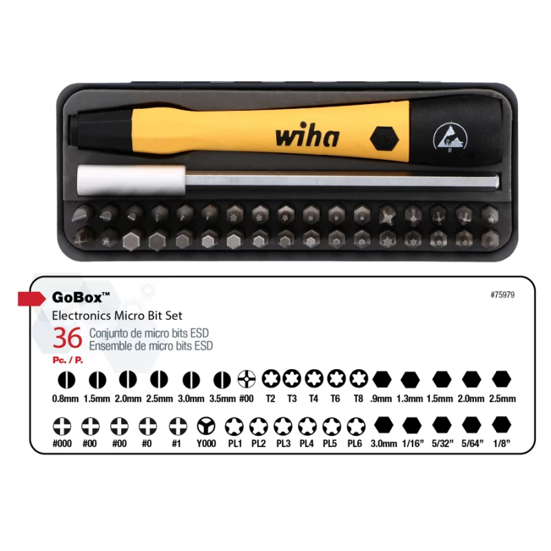 Juego de 36 piezas ESD GoBox Electronics Wiha 75979