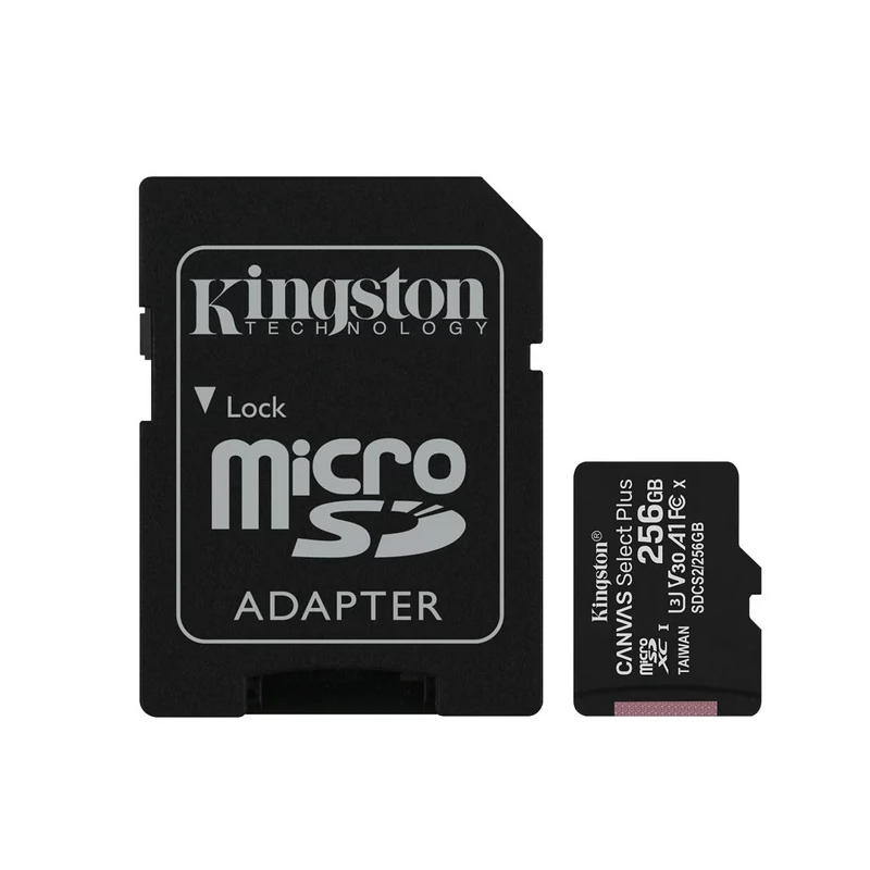 Micro SD Kingston Canvas Select Plus 100R A1 C10 256GB + ADP