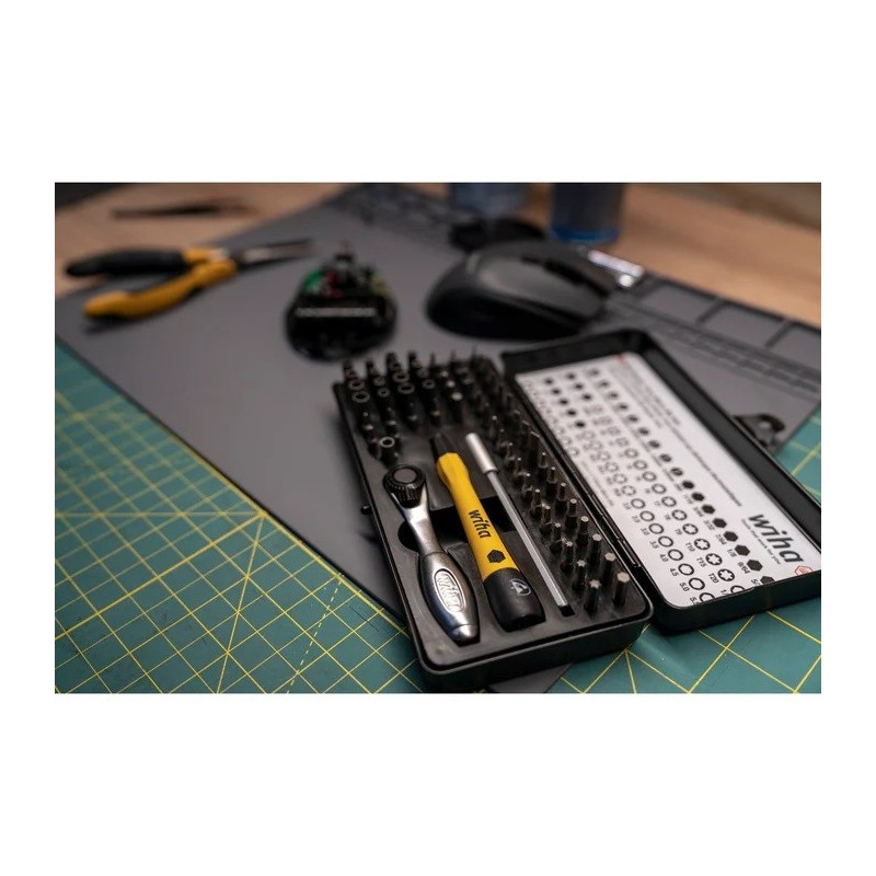 Juego Wiha de micropuntas ESD de 65 piezas