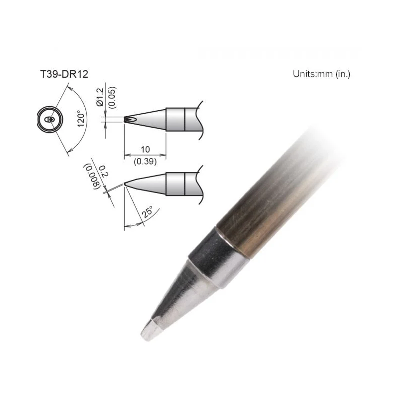 Cincel con punta en V Hakko T39-DR12.