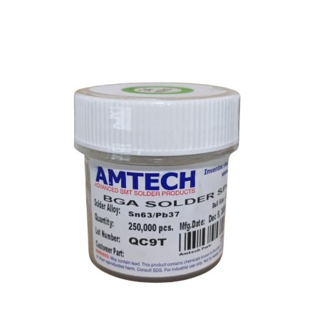 Esferas de Soldadura de 0.50mm (20mils") Sn63/Pb37  AMTECH (250k)
