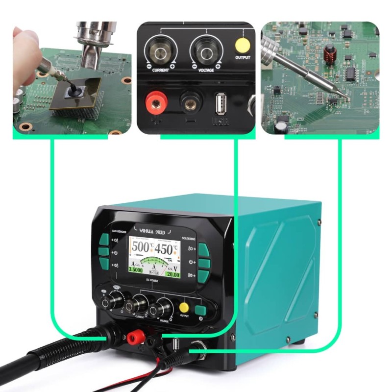 Estación Yihua 983D 3 en 1