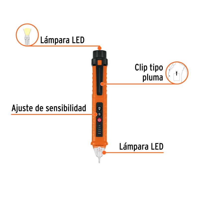Probador de voltaje sin contacto de doble rango, Truper