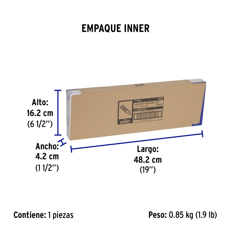 Luminario suburbano LED de 100W