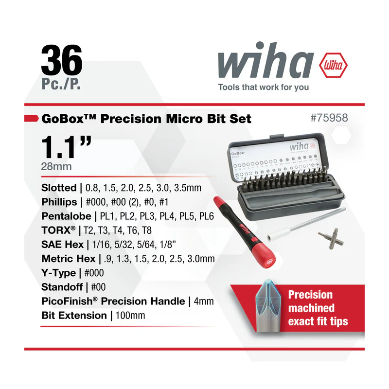 Juego de micropuntas Wiha 75958
