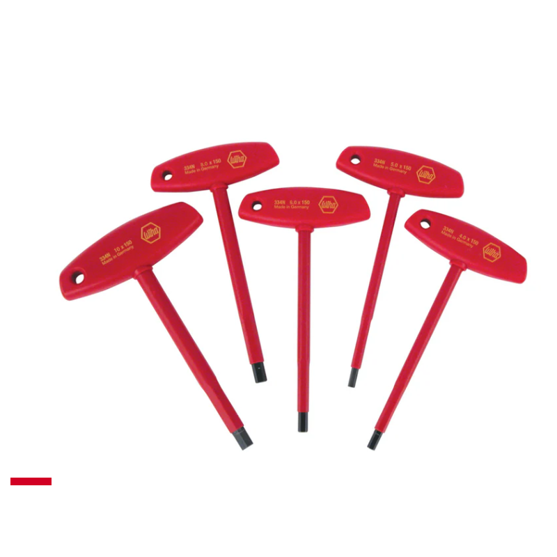 Set de destornilladores hexagonales aislados en T con asa en T de 5 piezas - Métrico