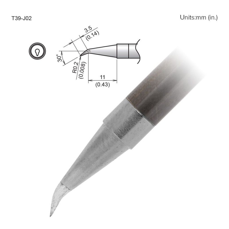 Punta de cincel doblada T39-J02