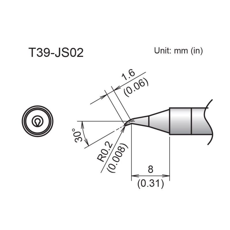Punta de cincel Hakko T39-JS02