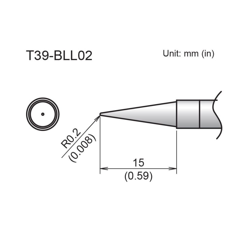 Punta cónica Hakko T39-BLL02
