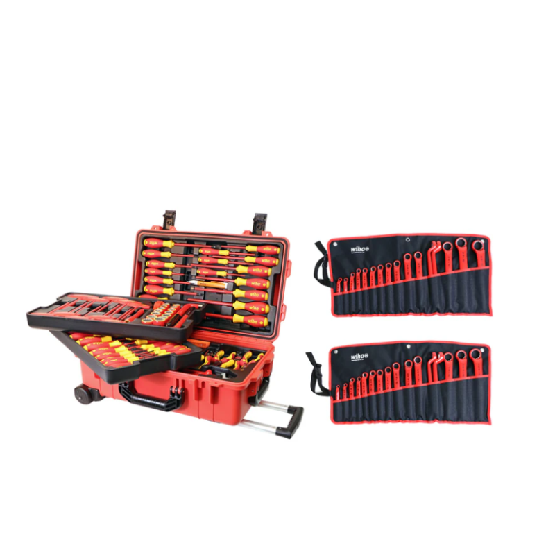 Juego de herramientas aisladas de 112 piezas para electricista profesional en estuche rígido con ruedas Wiha 32801
