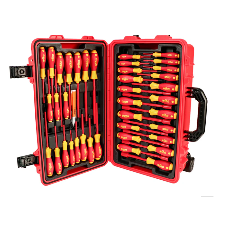 Set de profesional de Herramientas aisladas de 80 piezas para electricista montadas en estuche rígido Wiha 32800